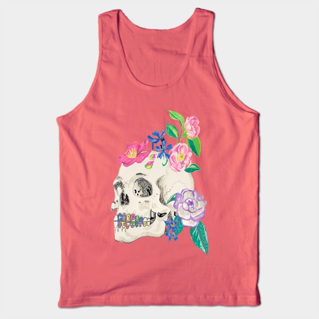 Camellia Skull Tank Top by Corpus Delicti Podcast